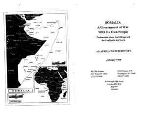 Africa Watch - Somalia - A Government at War with its Own People - Jan 1990