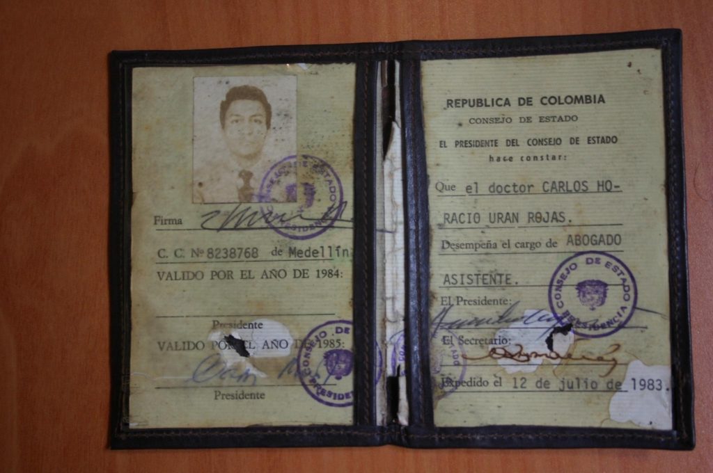 Magistrate Urán’s wallet, which was found inside the 13th Brigade. Photo courtesy of Helena Urán Bidegain.